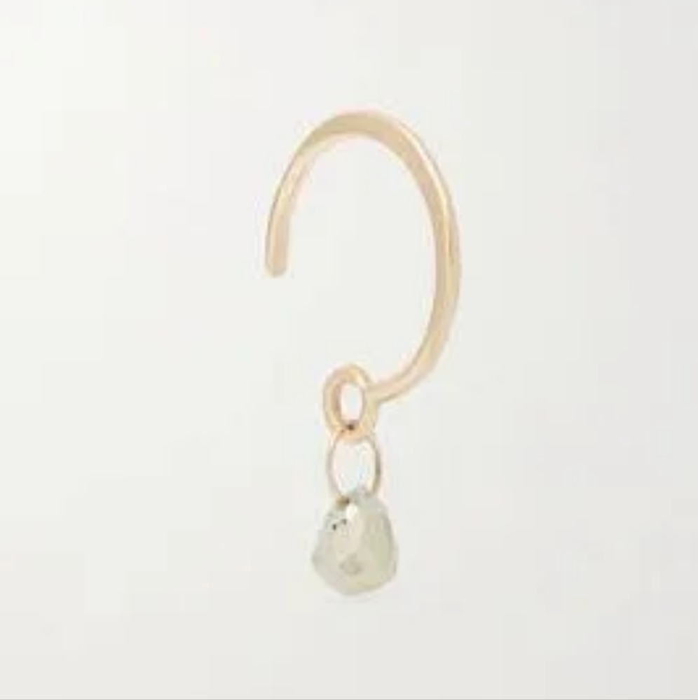 MJM gold hug with champagne diamond drop - half pair